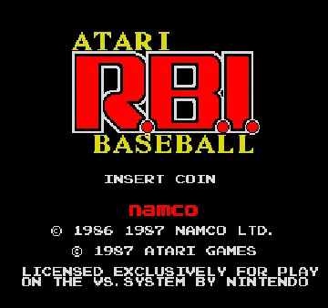 Vs. Atari R.B.I. Baseball (set 1) screen shot title